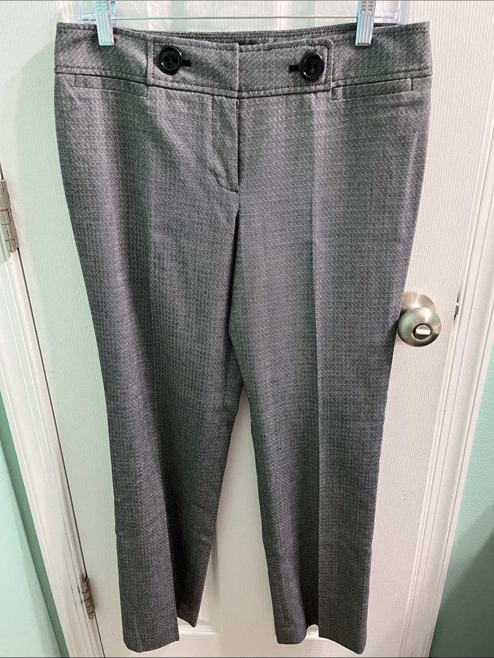 Ann Taylor Gray Textured Dress Trousers